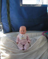 Baby on sailbag