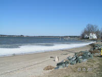 Beach extended by ice